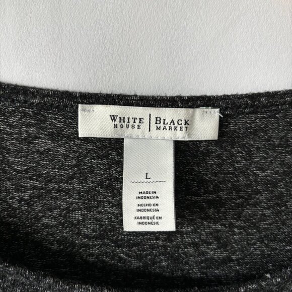 White House Black Market Women's Heathered Ruched Asymmetrical Top Size Large - Picture 5 of 10